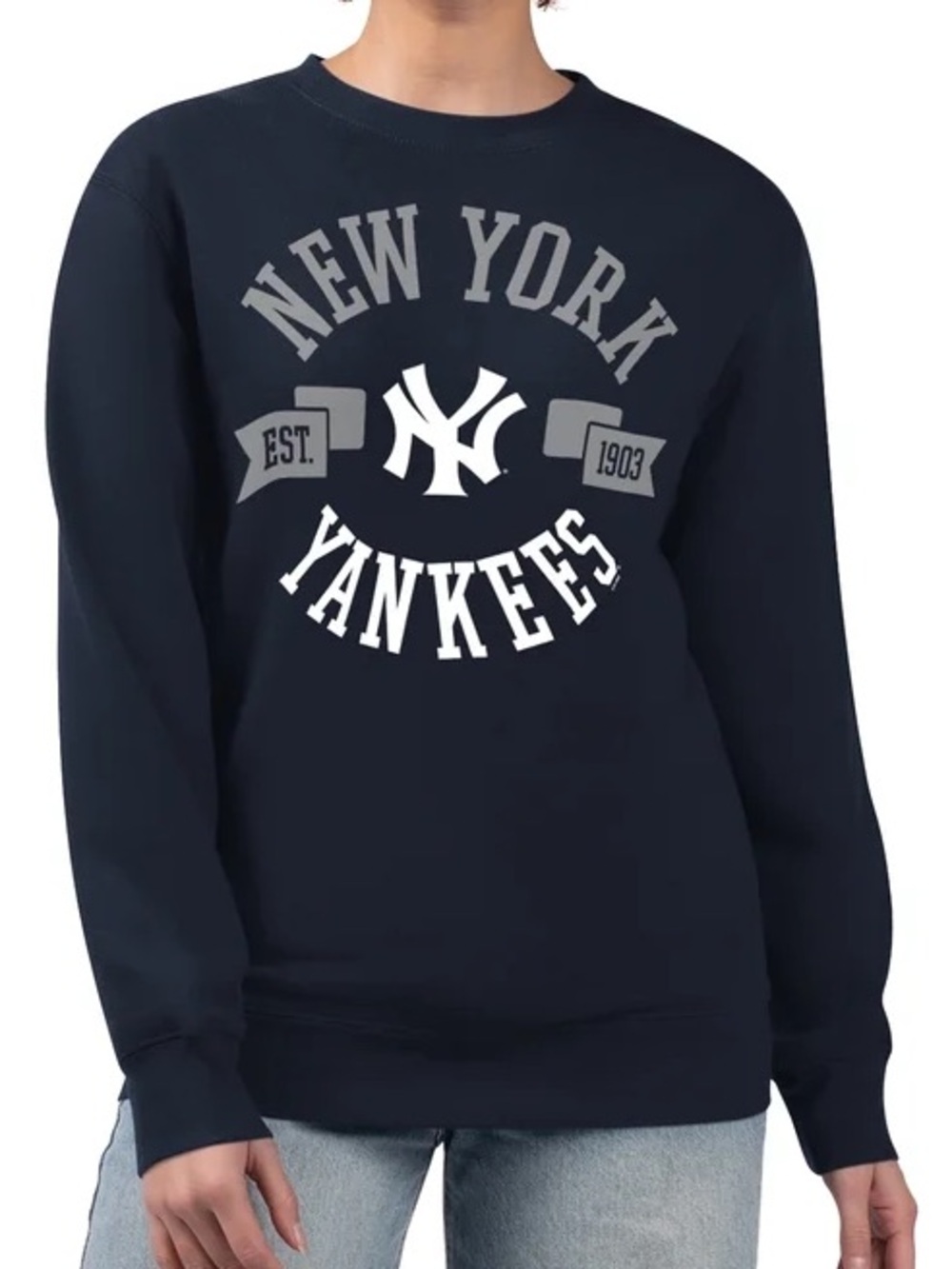 NWT G-III New York Yankees Crewneck Sweatshirt Women’s M Navy MLB